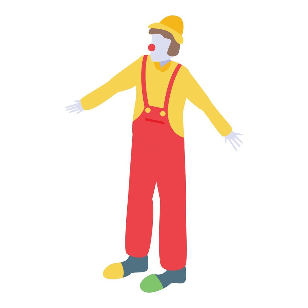 Cute clown icon, isometric style vector