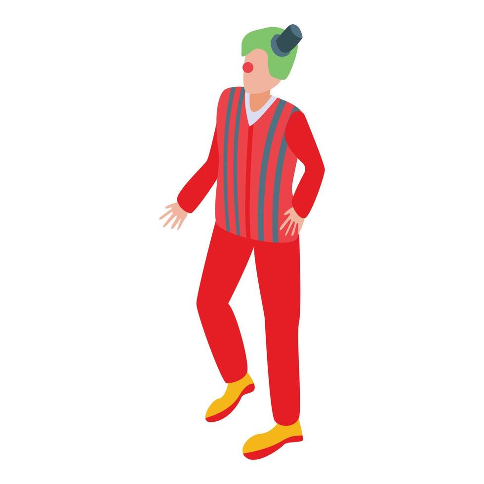 Red clown icon, isometric style vector