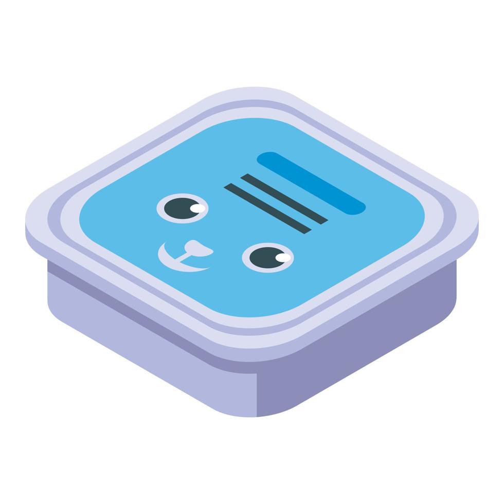 Food tin can icon, isometric style vector