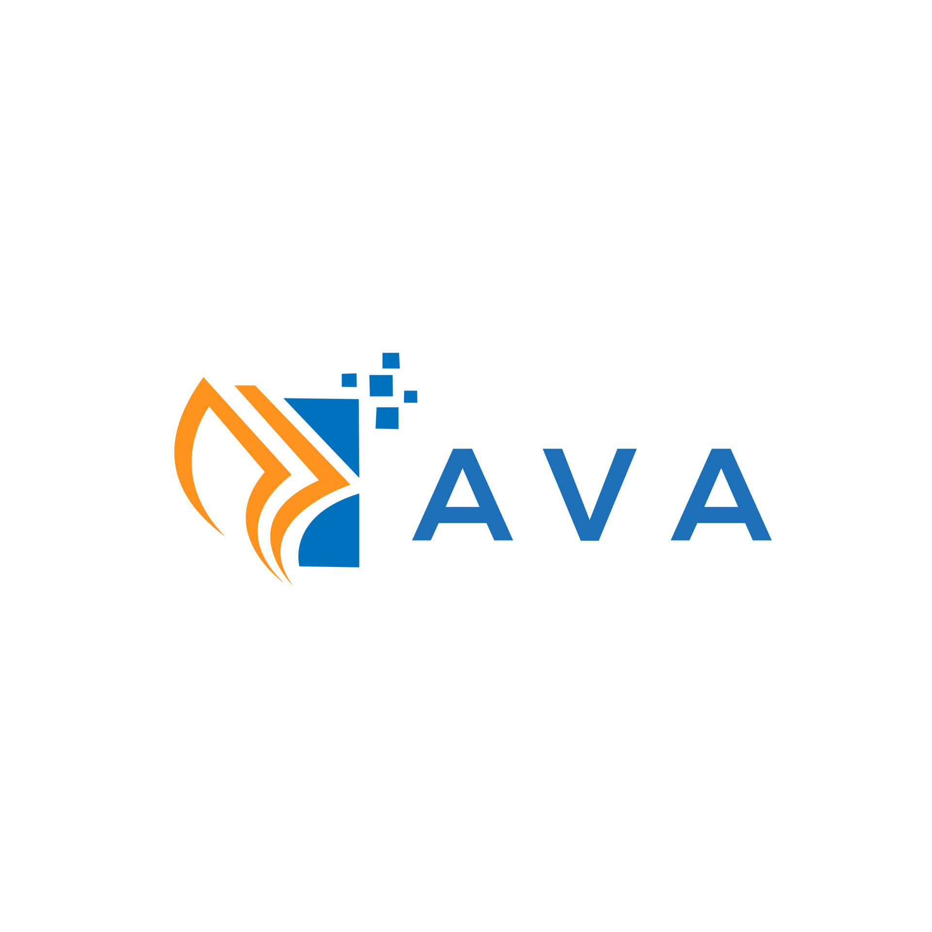 AVA credit repair accounting logo design on white background. AVA creative initials Growth graph