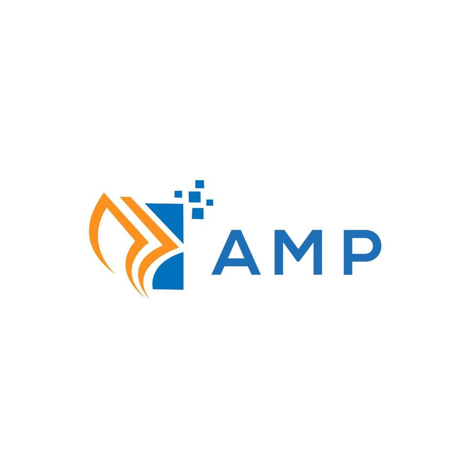 AMP credit repair accounting logo design on white background. AMP creative initials Growth graph letter logo concept. AMP business finance logo design. vector