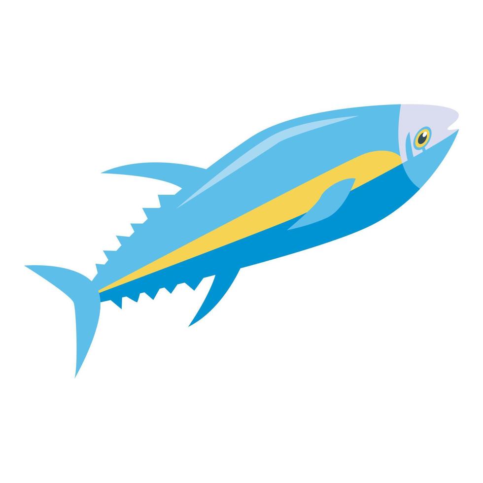 Tuna fish icon, isometric style vector