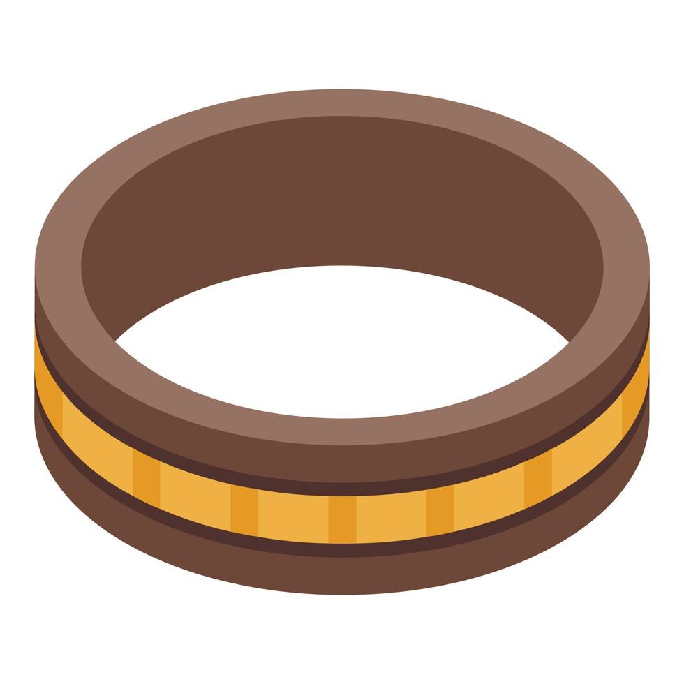 Jewellery brown ring icon, isometric style vector