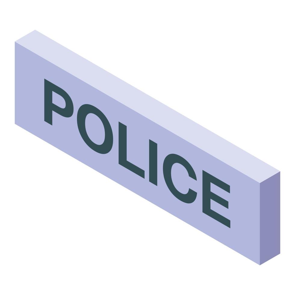 Police sign board icon, isometric style vector
