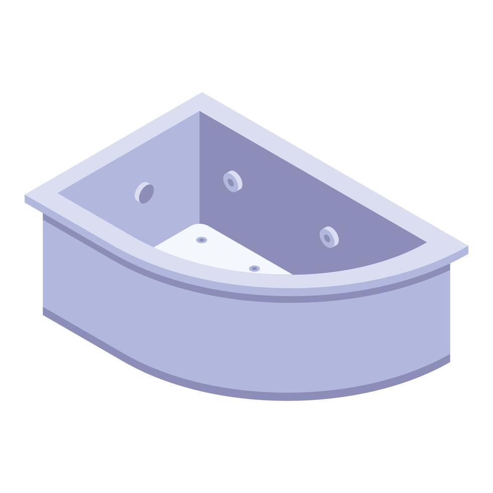 icono de bañera de esquina, estilo isométrico vector