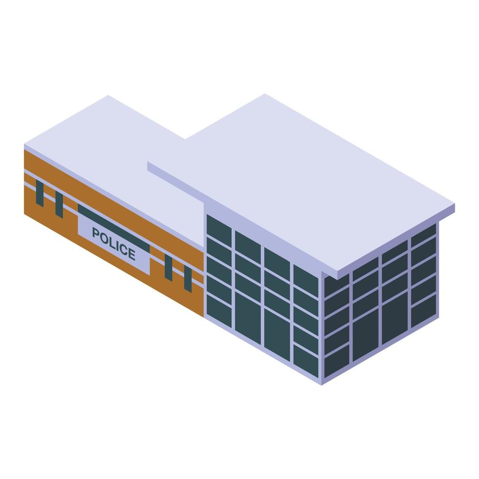 Police station icon, isometric style vector