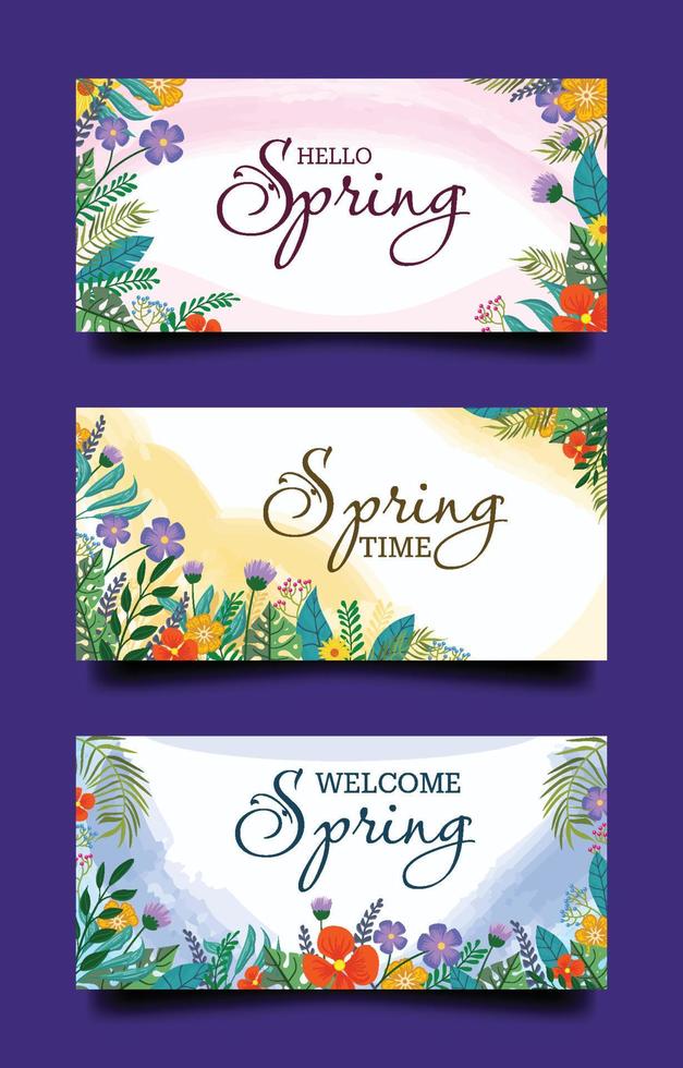 Spring Floral Banner vector