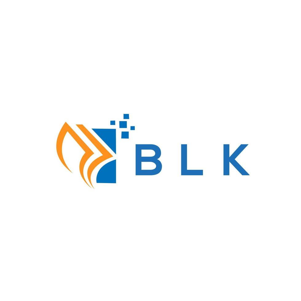 diseño de logotipo de contabilidad de reparación de crédito negro sobre fondo blanco. blk iniciales creativas gráfico de crecimiento letra logo concepto. diseño de logotipo de finanzas empresariales blk. vector