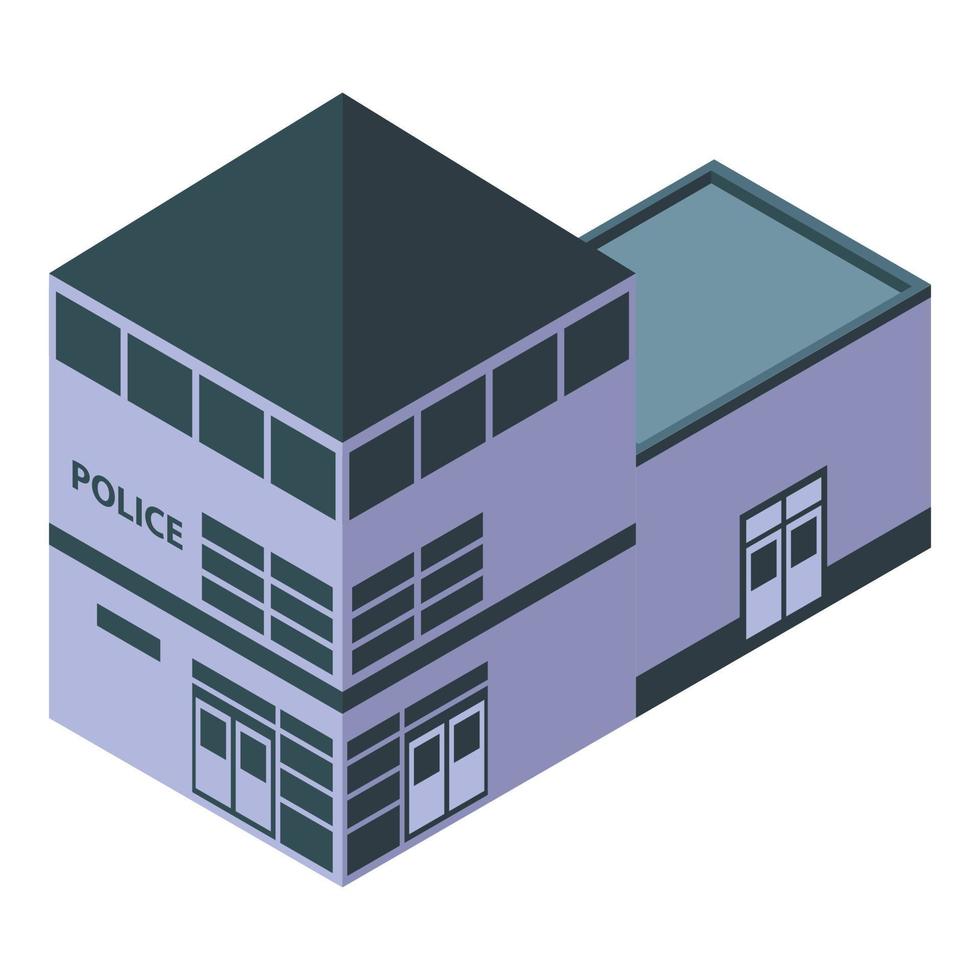 Security police station icon, isometric style vector