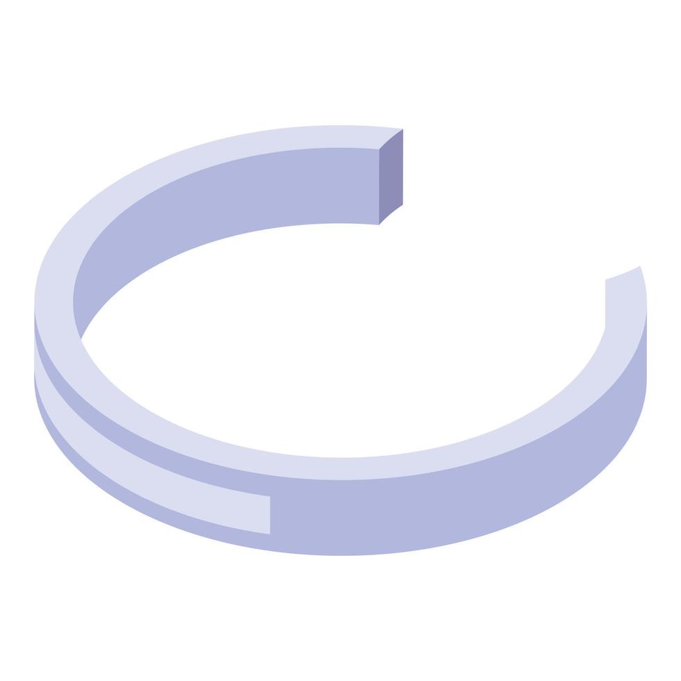 Silver bracelet icon, isometric style vector