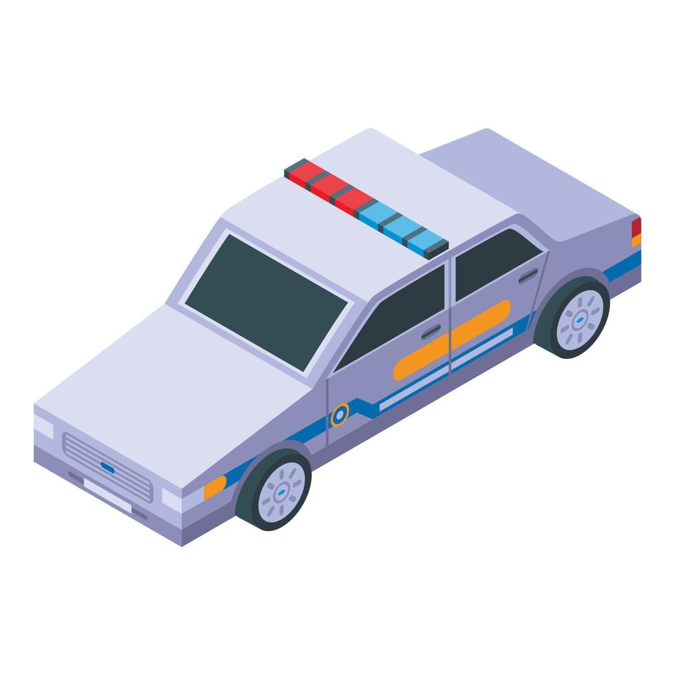 icono de coche de policía, estilo isométrico vector