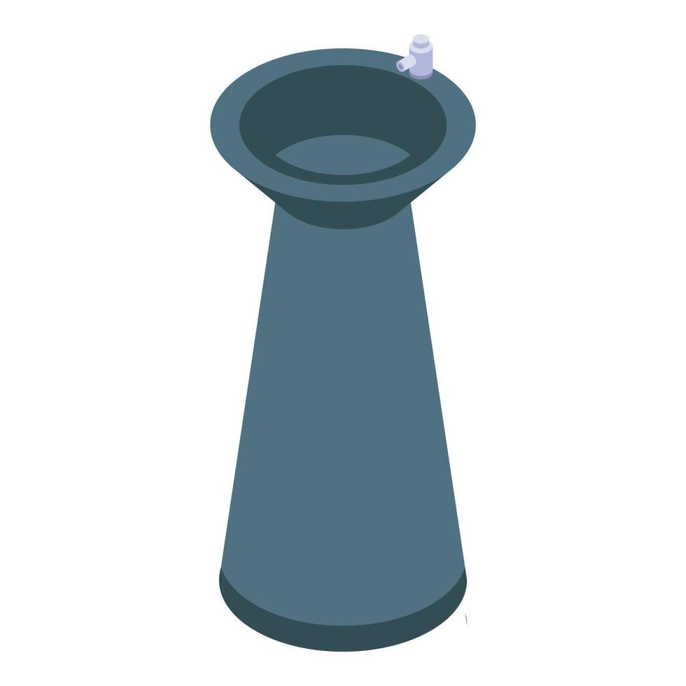 Black drinking fountain icon, isometric style vector