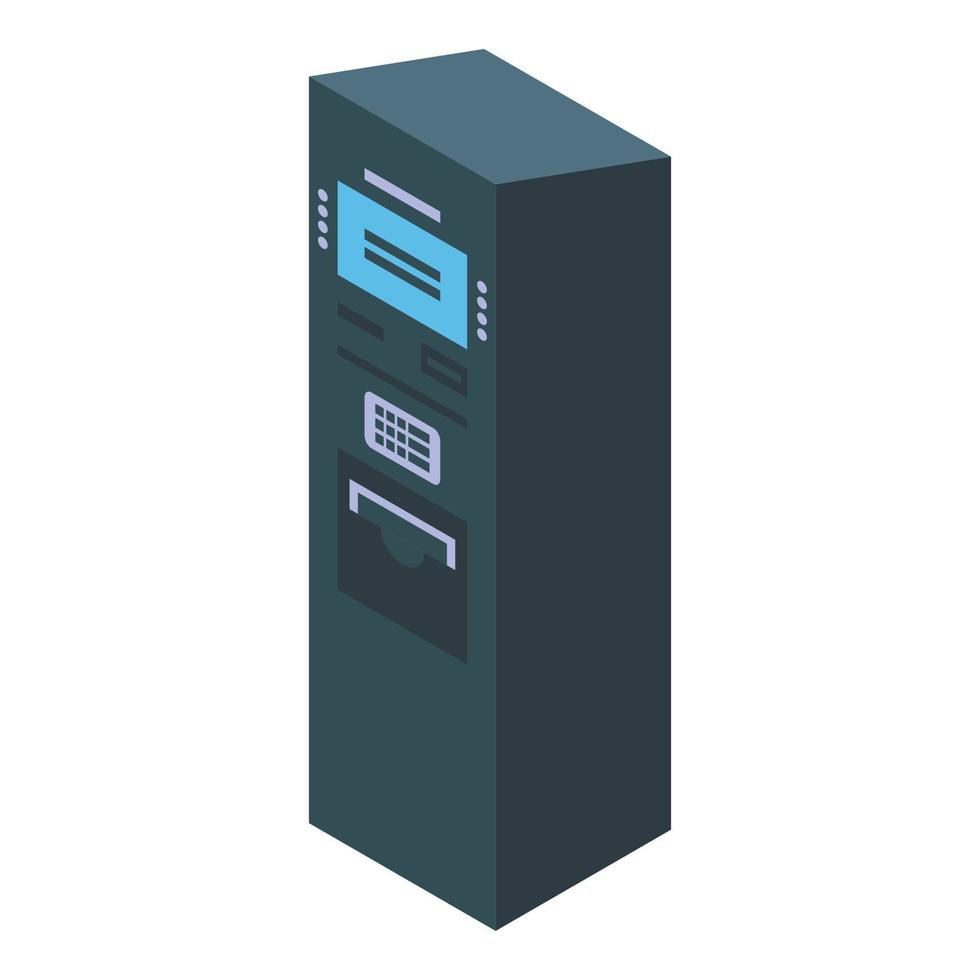 Black ATM icon, isometric style vector