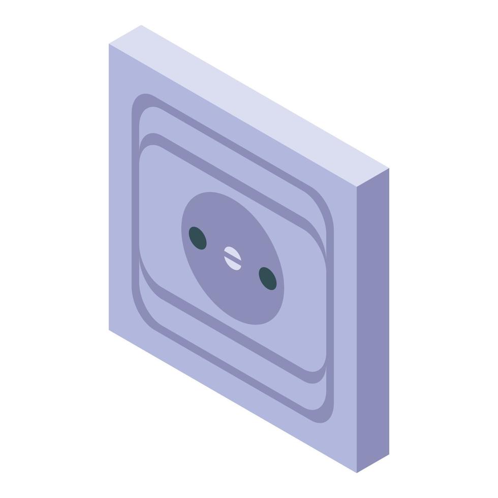 Room power socket icon, isometric style vector