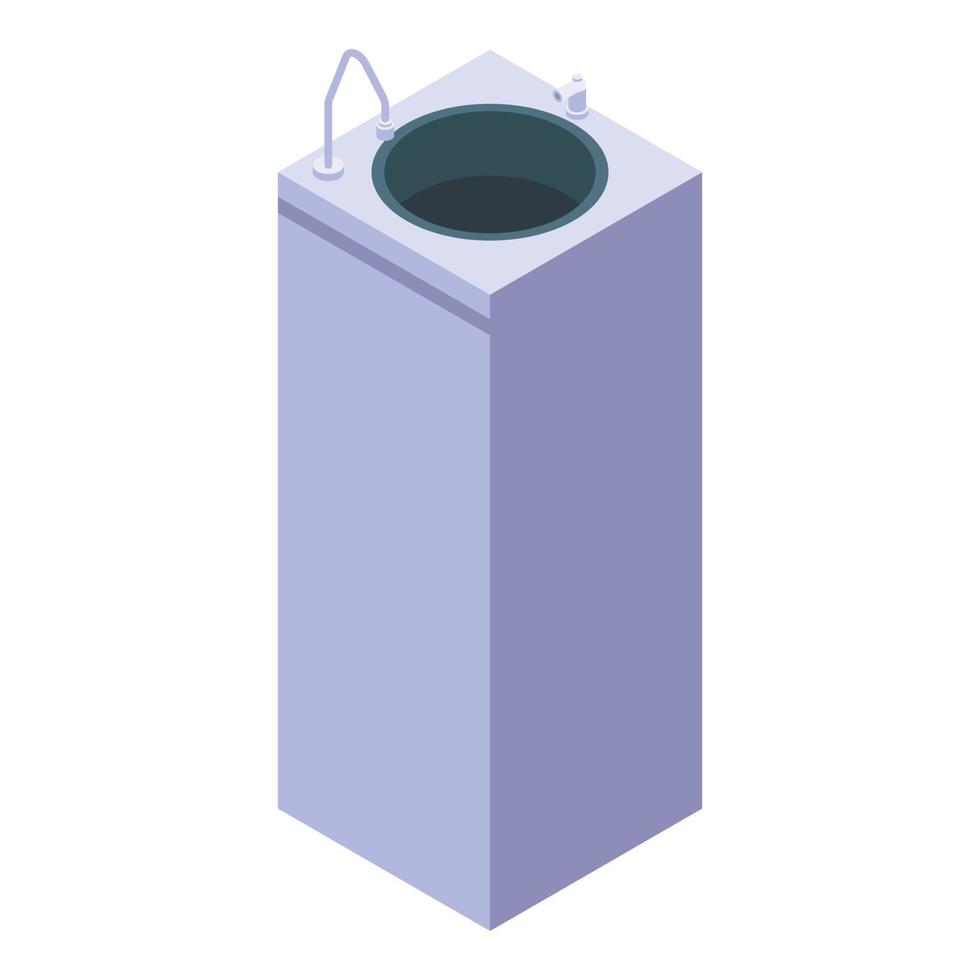 icono de fuente de agua potable de cocina, estilo isométrico vector