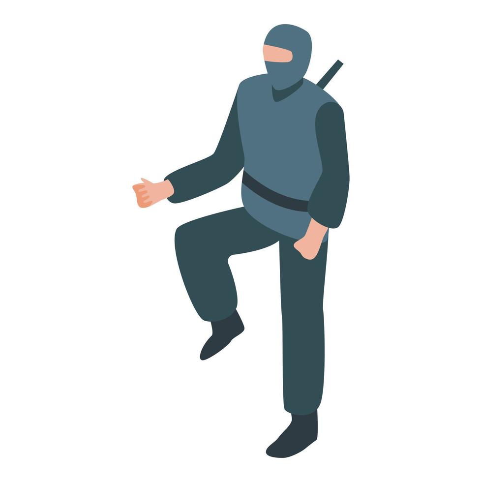 Ninja character icon, isometric style vector