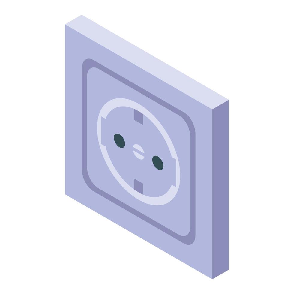 European socket icon, isometric style vector