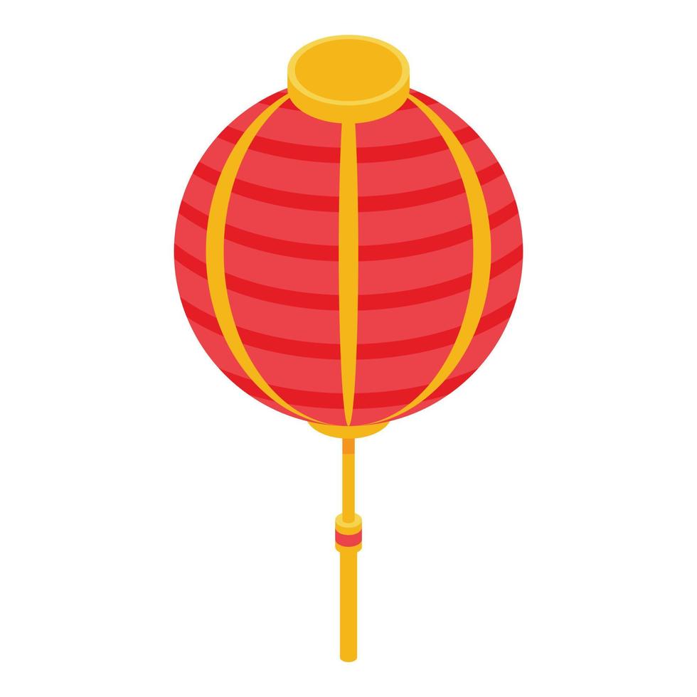 Spherical paper lantern icon, isometric style vector