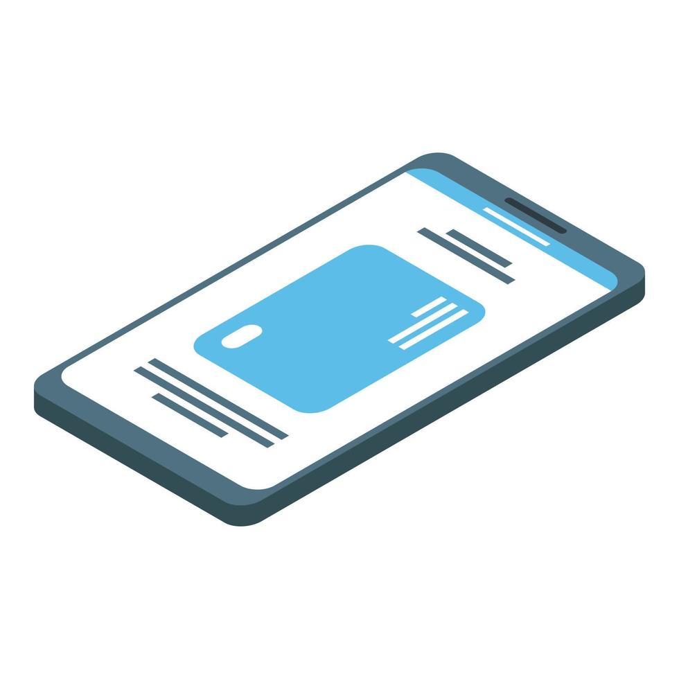 Mobile banking icon, isometric style vector