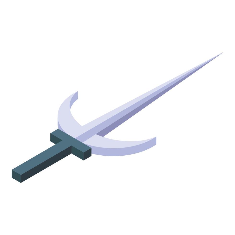 Ninja steel fork icon, isometric style vector