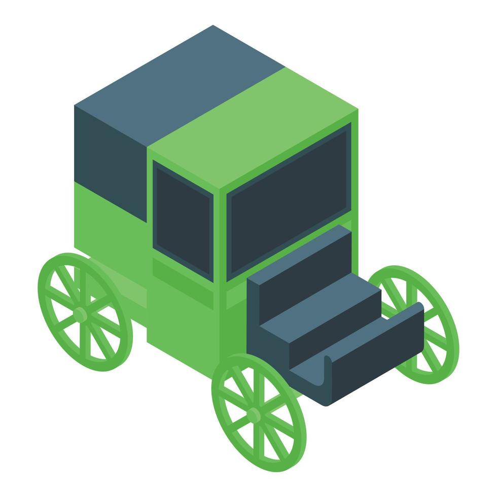 Retro horse carriage icon, isometric style vector