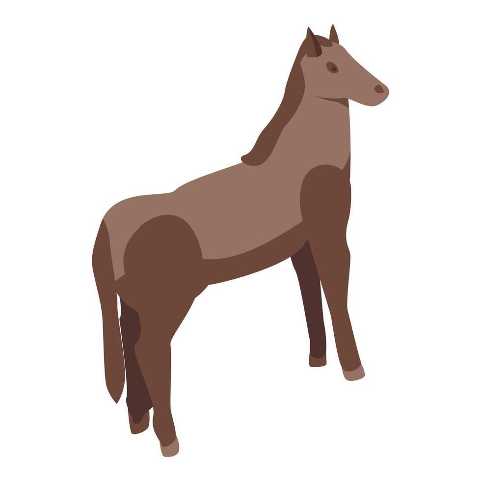 icono de caballo salvaje, estilo isométrico vector