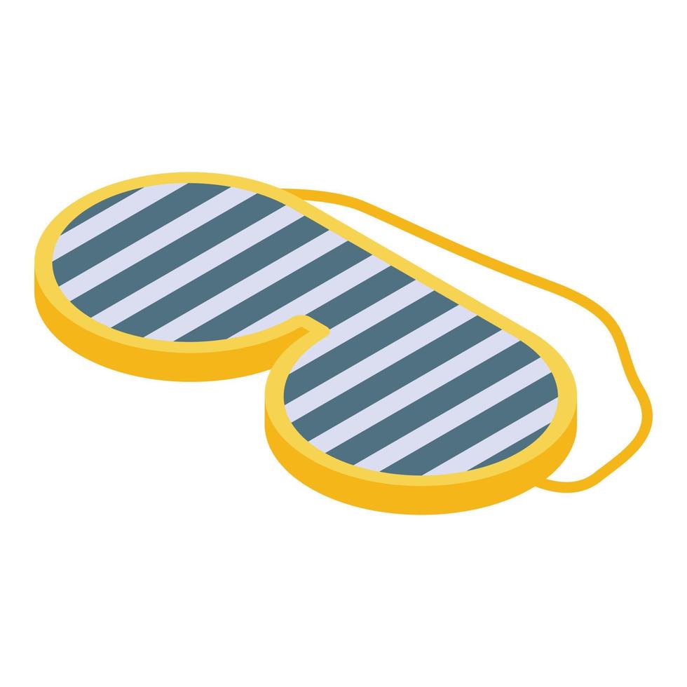 Striped sleeping mask icon, isometric style vector