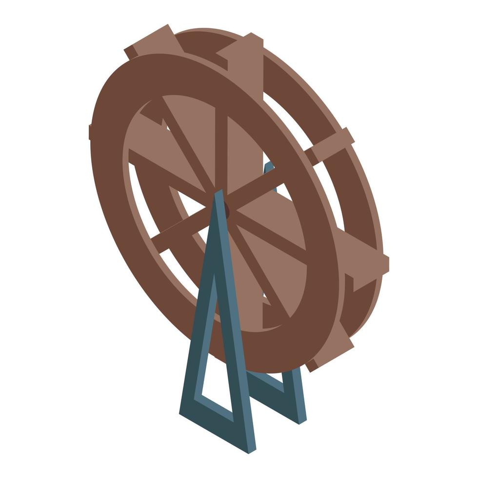 Energy water mill icon, isometric style vector