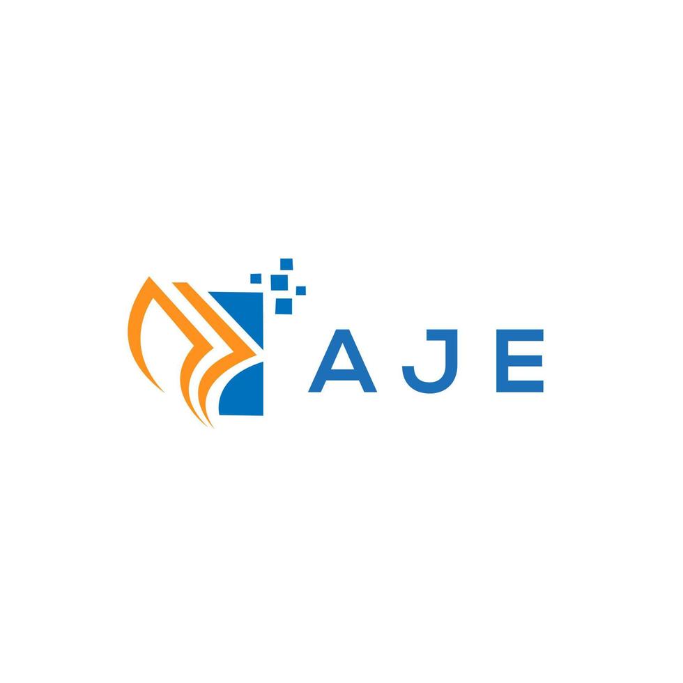 diseño de logotipo de contabilidad de reparación de crédito de aje sobre fondo blanco. aje creative iniciales crecimiento gráfico carta logo concepto. aje diseño de logotipo de finanzas empresariales. vector