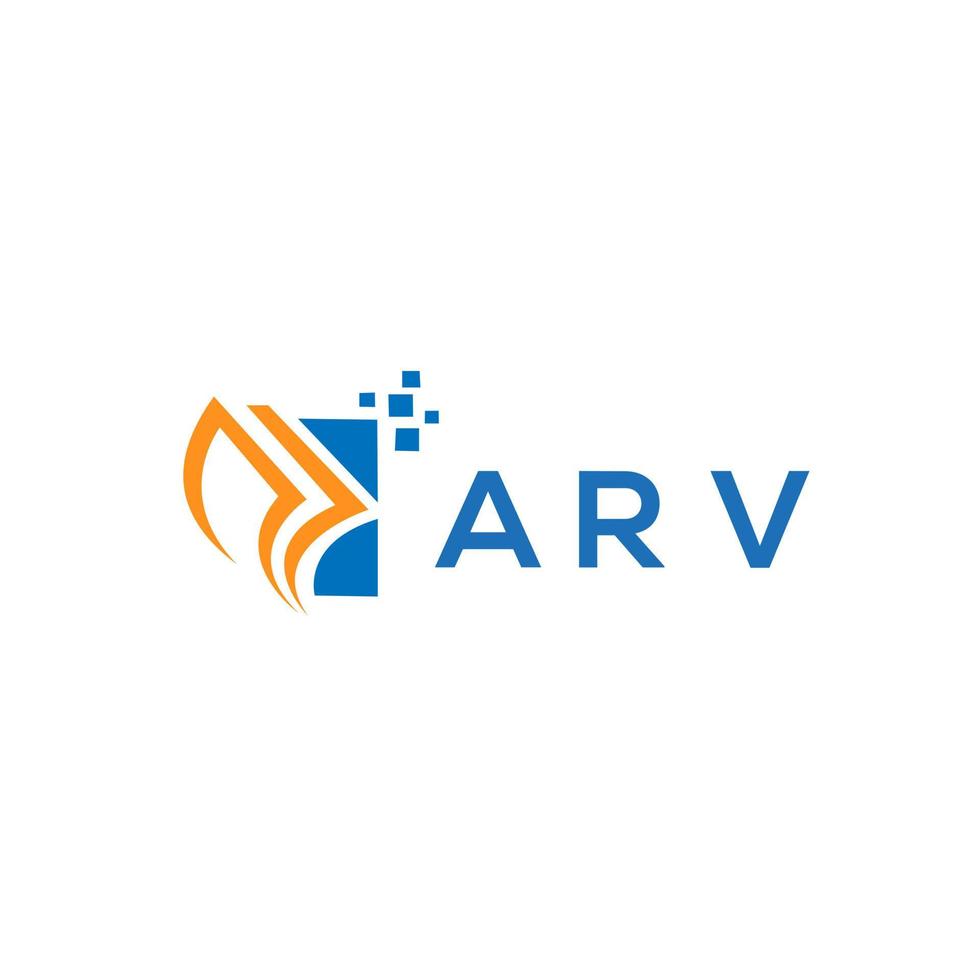 diseño de logotipo de contabilidad de reparación de crédito arv sobre fondo blanco. arv creative iniciales gráfico de crecimiento letra logo concepto. diseño del logotipo de finanzas empresariales arv. vector