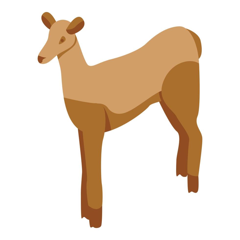 Wild doe icon, isometric style vector