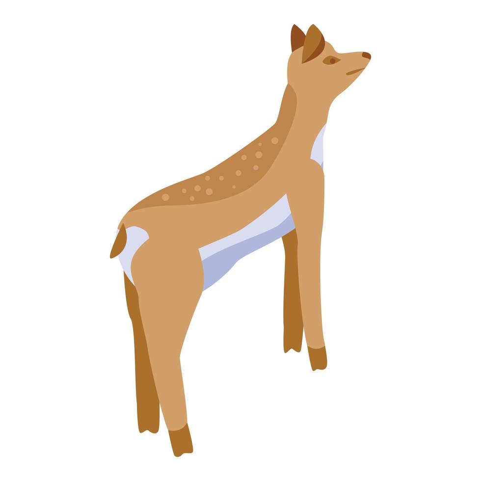 Kid doe icon, isometric style vector