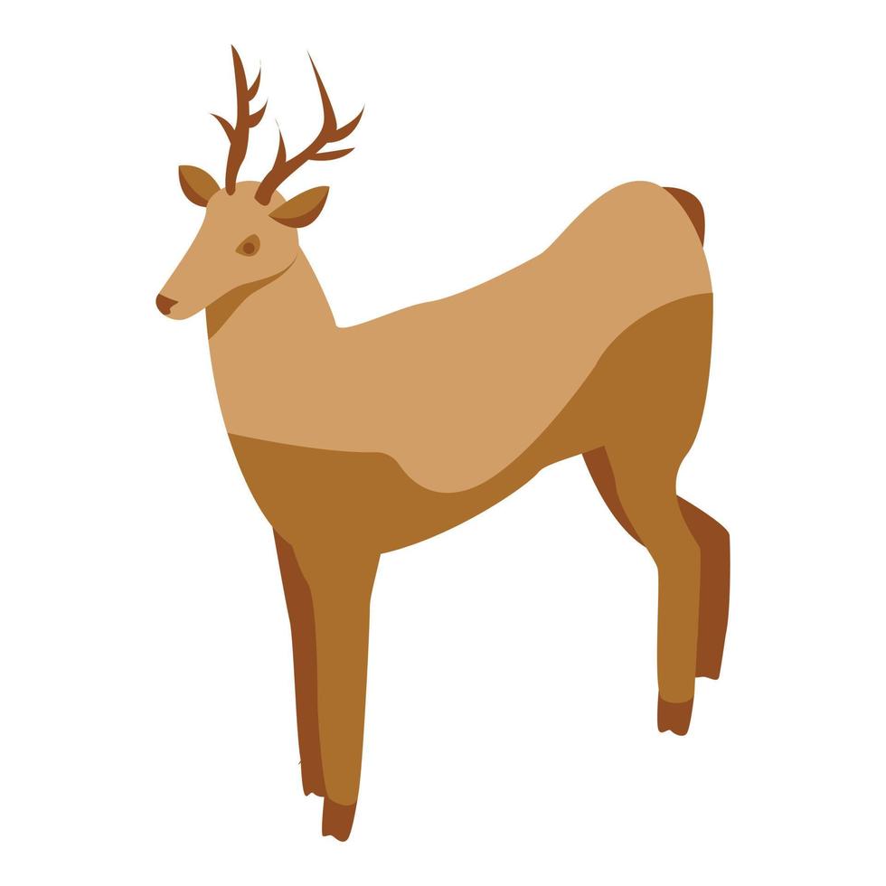 icono de ciervo de vida silvestre, estilo isométrico vector