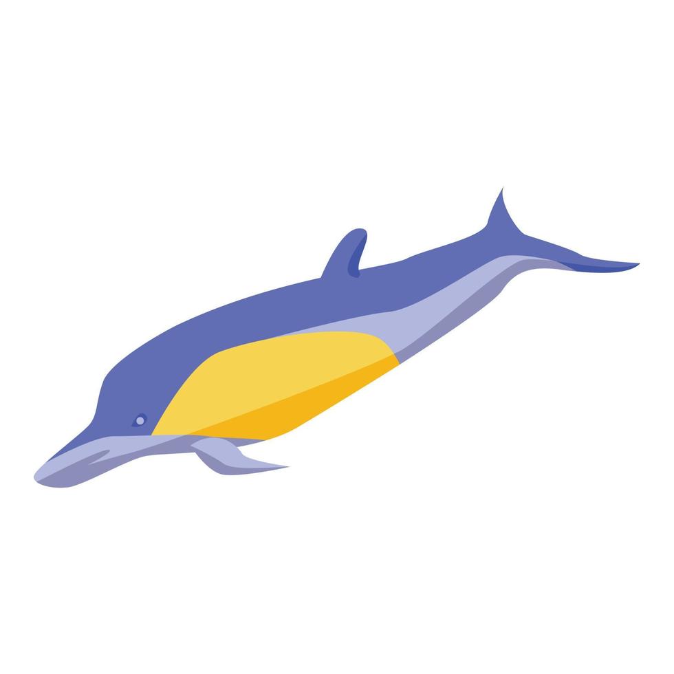 Blue dolphin icon, isometric style vector