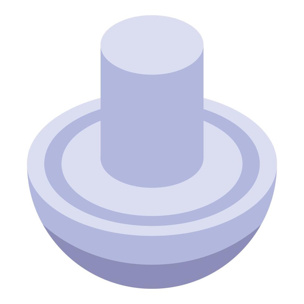 White mushroom icon, isometric style vector