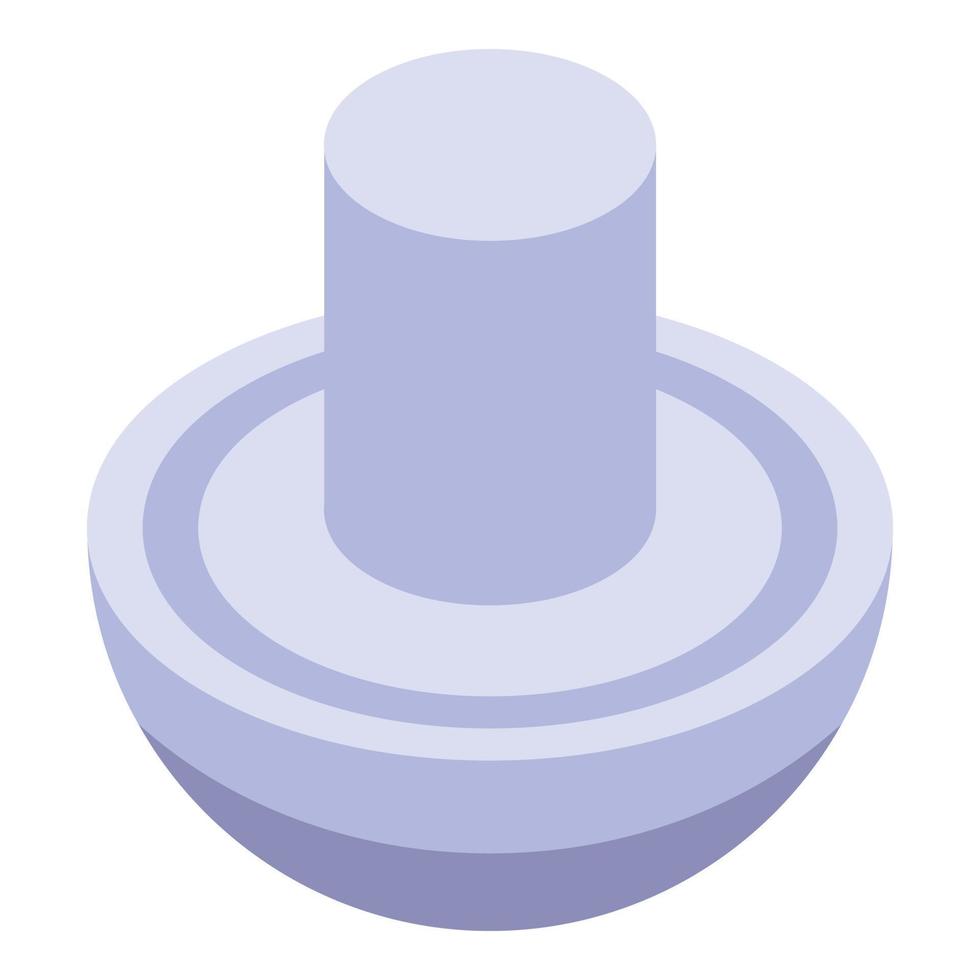 White mushroom icon, isometric style vector