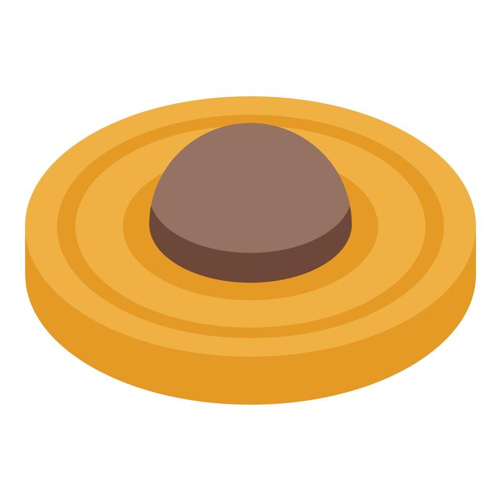 icono de galleta de comida, estilo isométrico vector