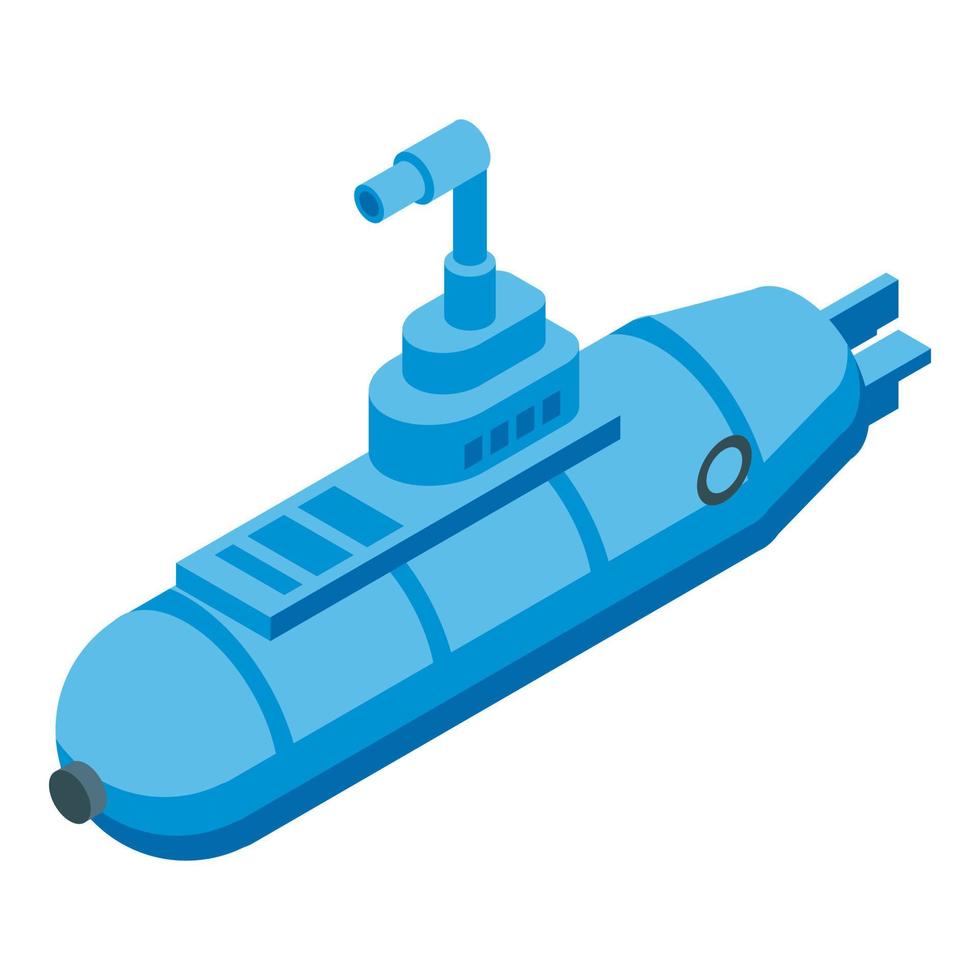 icono de submarino azul, estilo isométrico vector