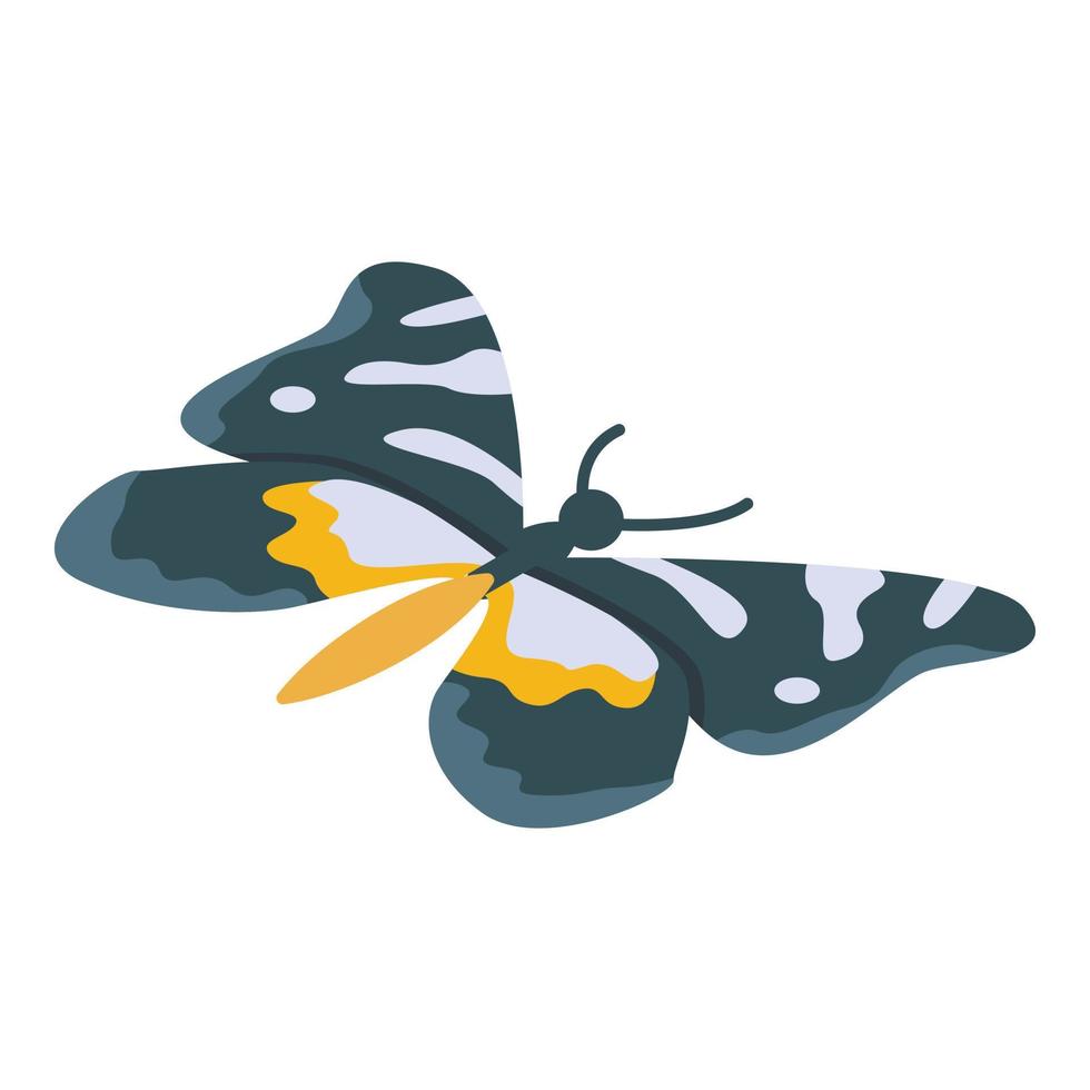 icono de mariposa de pintura de color, estilo isométrico vector