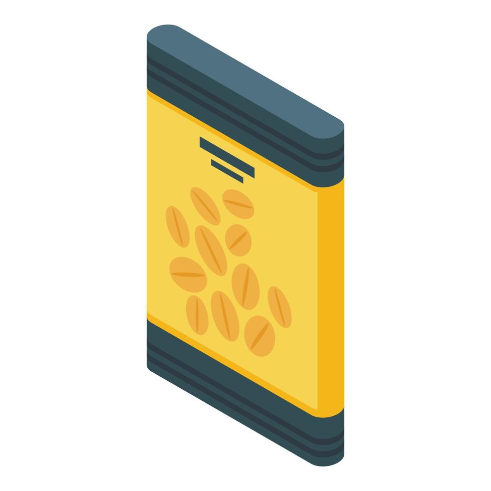 Peanut package icon, isometric style vector