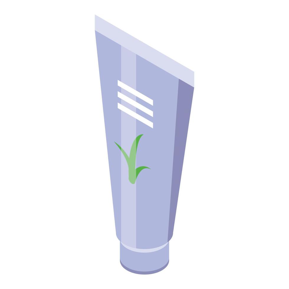 Aloe cream tube icon, isometric style vector