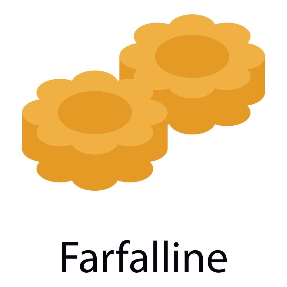 Farfalline pasta icon, isometric style vector