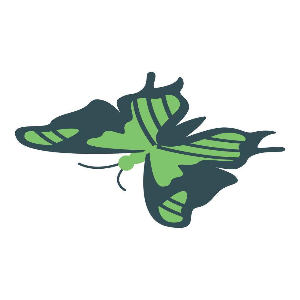 icono de mariposa verde, estilo isométrico vector