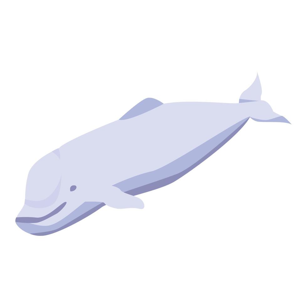 icono de ballena blanca, estilo isométrico vector