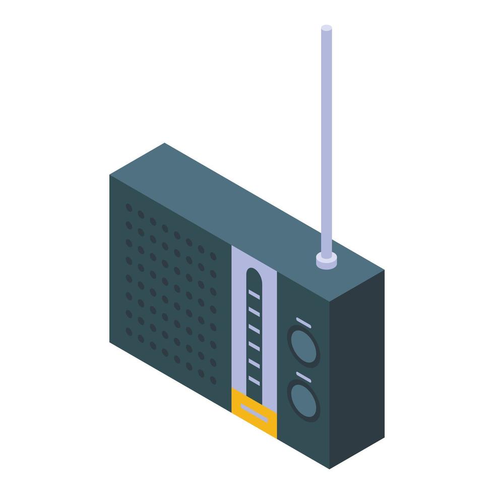 Plastic radio icon, isometric style vector