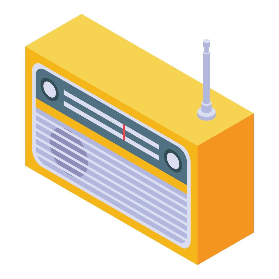 icono de radio, estilo isométrico vector