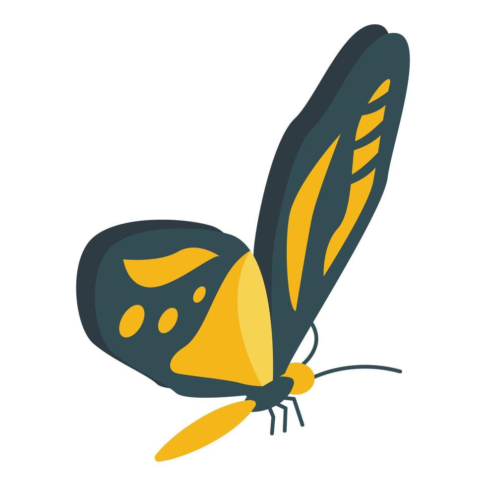 icono de mariposa voladora, estilo isométrico vector