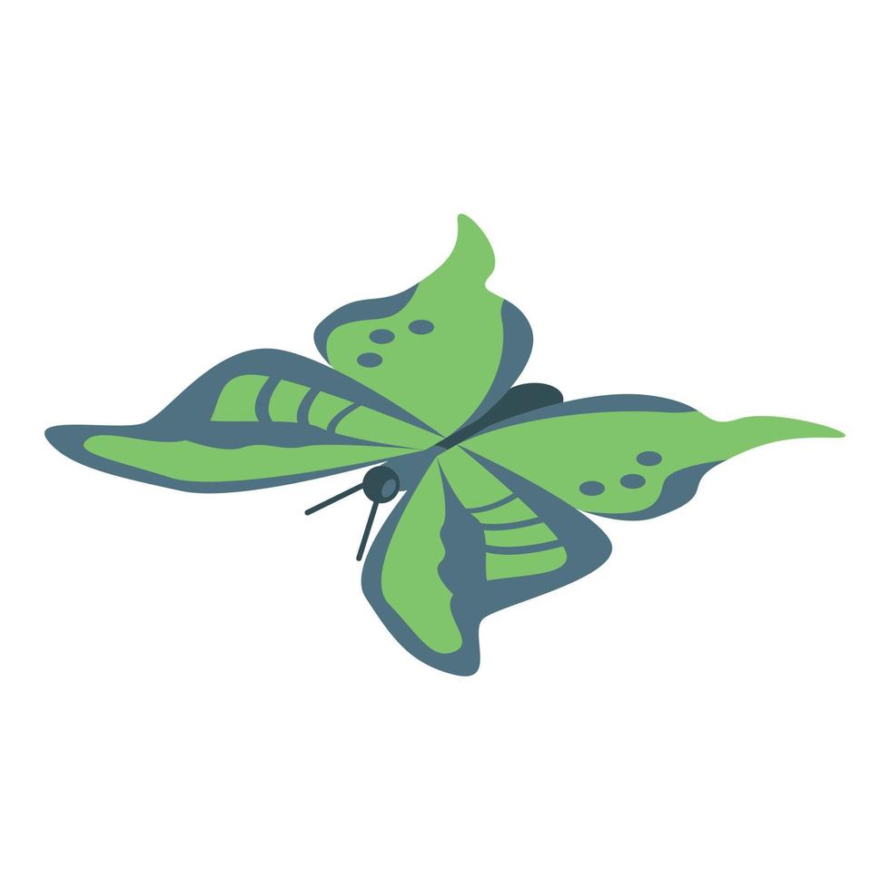 Green field butterfly icon, isometric style vector