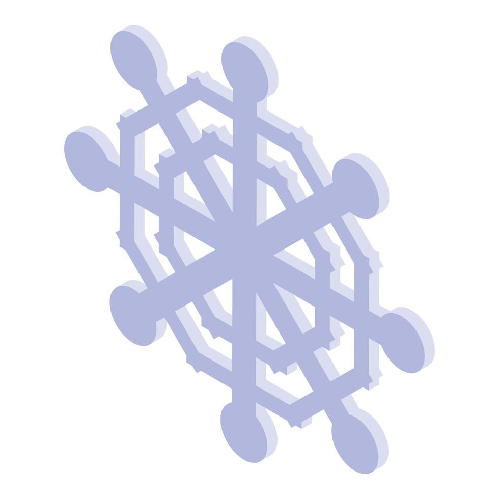 Snowflake icon, isometric style vector