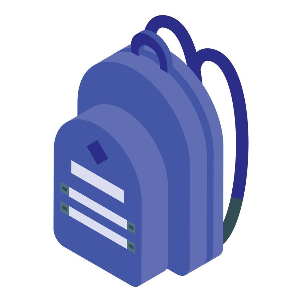 Blue backpack icon, isometric style vector